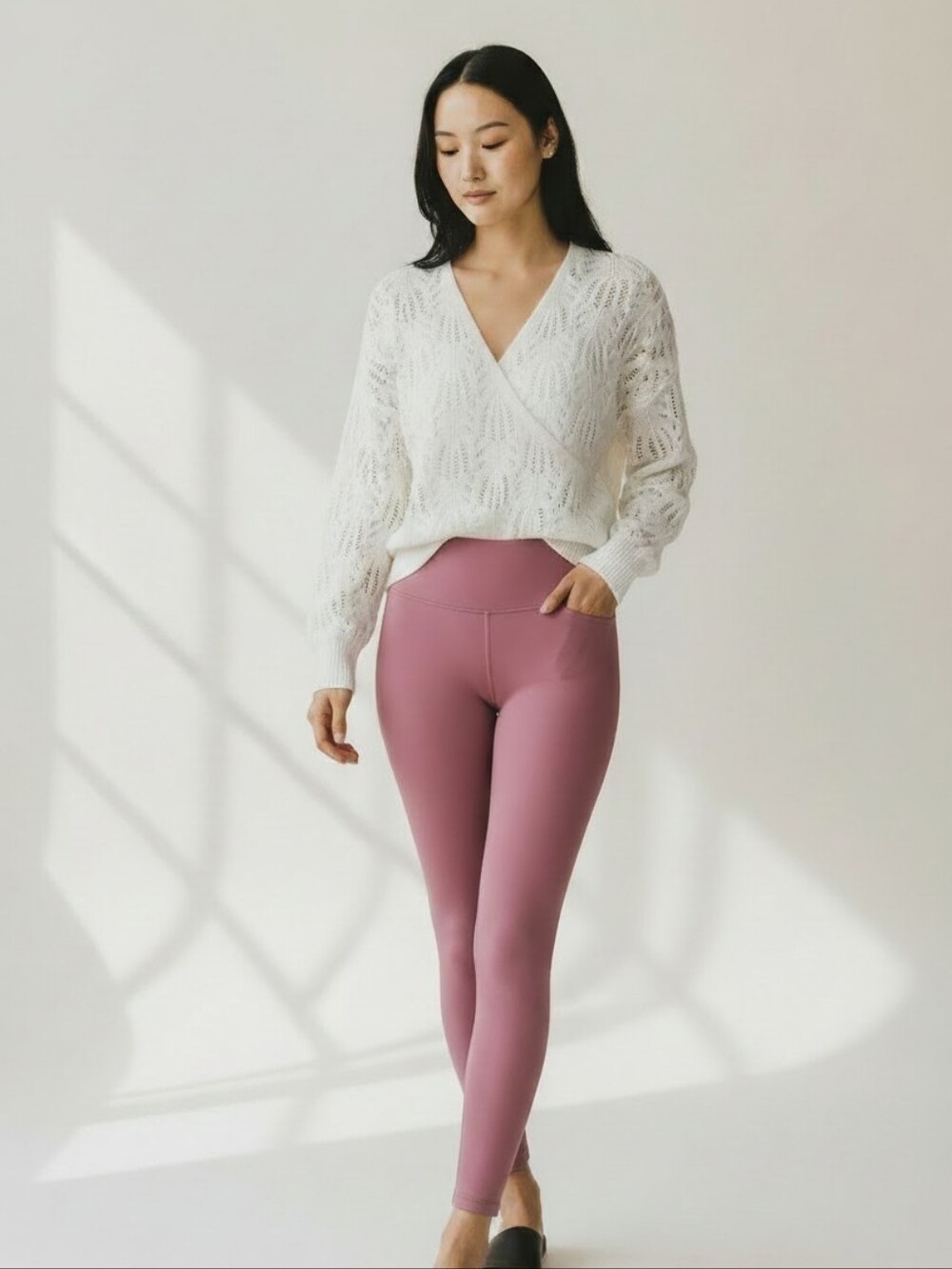 Cupshe Womens White Open Knit Surplice V-Neck Sweater White NWT XS